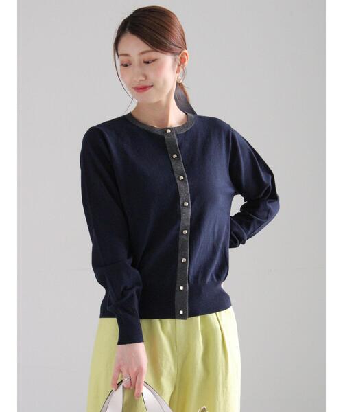 Te chichi（テチチ）の「ハイツイストコットンクルーカーディガン（カーディガン/ボレロ・レディース・オフホワイト/ピンク/ベージュ/ネイビー・F）」の16枚目の写真