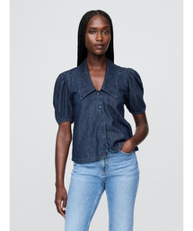 GAP（ギャップ）の「デニム パフスリーブ カラーシャツ（シャツ/ブラウス）」