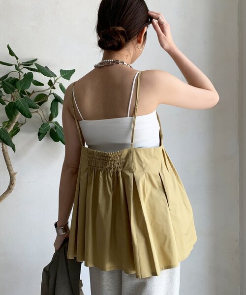 DouDou(ドゥドゥ)の「プリーツチュニックキャミ(シャツ/ブラウス・レディース・ブラック/ベージュ・FREE)」の20枚目の写真