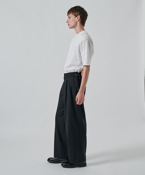 MARKAWARE ブラック スラックス marka/MARKAWARE】別注 TWO TUCK MILITARY TROUSERS（スラックス