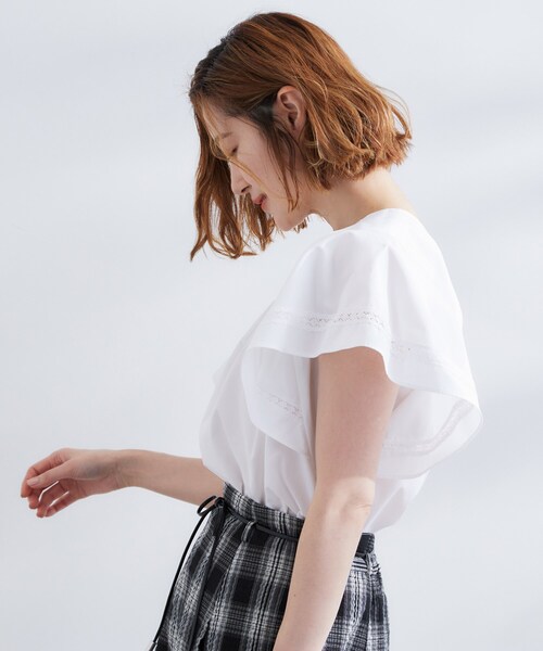 grove(グローブ)の「【サスティナブル原料】涼し気フレアスリーブブラウス(シャツ/ブラウス・レディース・ブラック/オフホワイト/ライトグリーン・01/02/03/04/05)」の5枚目の写真