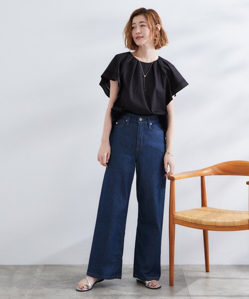 grove(グローブ)の「【サスティナブル原料】涼し気フレアスリーブブラウス(シャツ/ブラウス・レディース・ブラック/オフホワイト/ライトグリーン・01/02/03/04/05)」の10枚目の写真