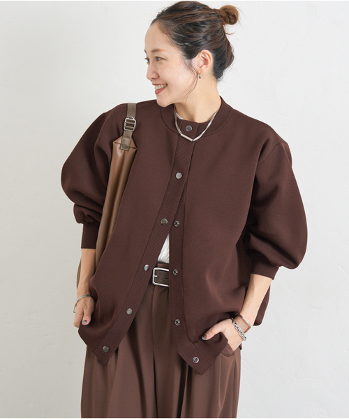 JOURNAL STANDARD(ジャーナルスタンダード)の「《WEB限定追加》ウォッシャブルバナナスリーブカーディガン(カーディガン/ボレロ・レディース・ブラック/チャコールグレー/ブラウン・FREE)」の3枚目の写真