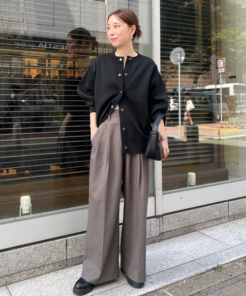 JOURNAL STANDARD(ジャーナルスタンダード)の「《WEB限定追加》ウォッシャブルバナナスリーブカーディガン(カーディガン/ボレロ・レディース・チャコールグレー/ブラック/ブラウン・FREE)」の6枚目の写真