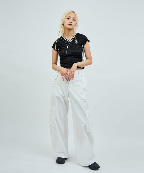 atmos pink（アトモスピンク）の「atmos pink Shirring Mini Game Shirt / アトモス ピンク シャーリング ミニ ゲーム シャツ（Tシャツ/カットソー・レディース・ネイビー/ピンク/ブラック・FREE）」の22枚目の写真