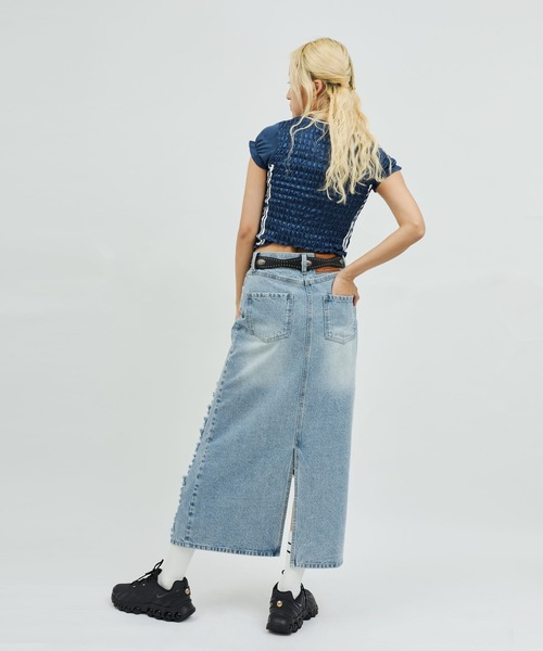 atmos pink（アトモスピンク）の「atmos pink Shirring Mini Game Shirt / アトモス ピンク シャーリング ミニ ゲーム シャツ（Tシャツ/カットソー・レディース・ネイビー/ピンク/ブラック・FREE）」の12枚目の写真