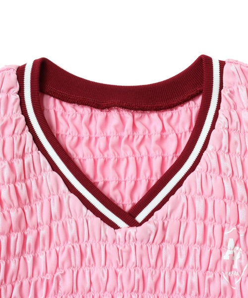 atmos pink（アトモスピンク）の「atmos pink Shirring Mini Game Shirt / アトモス ピンク シャーリング ミニ ゲーム シャツ（Tシャツ/カットソー・レディース・ネイビー/ピンク/ブラック・FREE）」の15枚目の写真