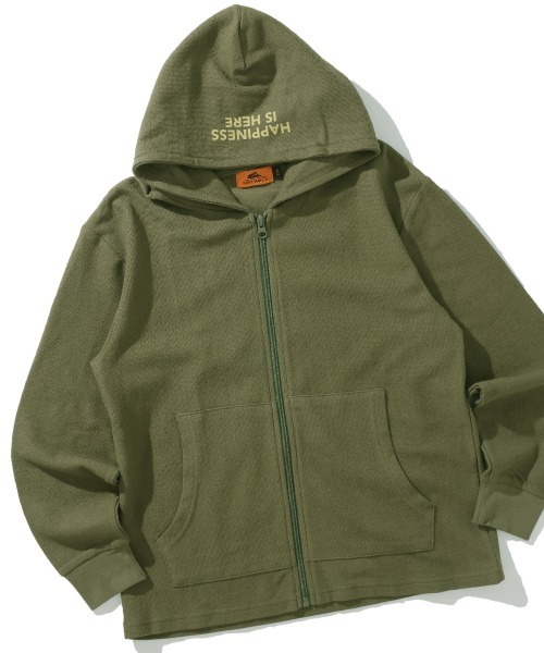 KRIFF MAYER Kid's Collection（クリフメイヤーキッズコレクション）の「【綿100％】Wフェイスパーカー（パーカー・キッズ・カーキ/グレー/イエロー/チャコール・130/120/170/160/150/140）」の4枚目の写真