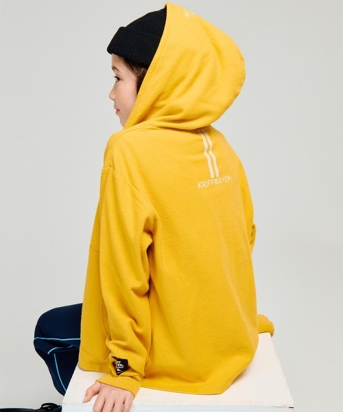 KRIFF MAYER Kid's Collection（クリフメイヤーキッズコレクション）の「【綿100％】Wフェイスパーカー（パーカー・キッズ・カーキ/グレー/イエロー/チャコール・130/120/170/160/150/140）」の5枚目の写真