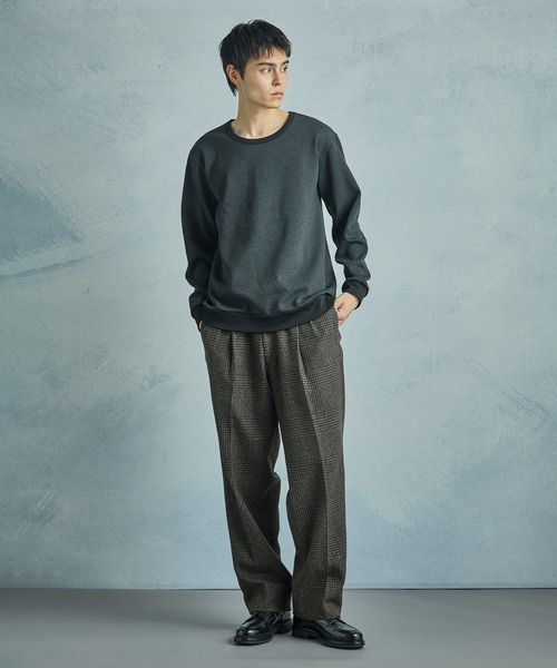 MEN'S BIGI(メンズビギ)の「ライトダンボールスウェットロングTシャツ(Tシャツ/カットソー・メンズ・ブラウン/チャコールグレー・02/01/03)」の6枚目の写真