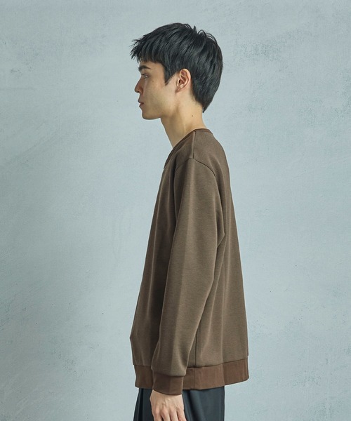 MEN'S BIGI(メンズビギ)の「ライトダンボールスウェットロングTシャツ(Tシャツ/カットソー・メンズ・ブラウン/チャコールグレー・02/01/03)」の3枚目の写真
