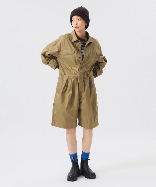 BEAMS BOY（ビームスボーイ）の「ショーツ オールインワン（サロペット/オーバーオール・レディース・ベージュ/チャコールグレー・ONE SIZE）」の14枚目の写真