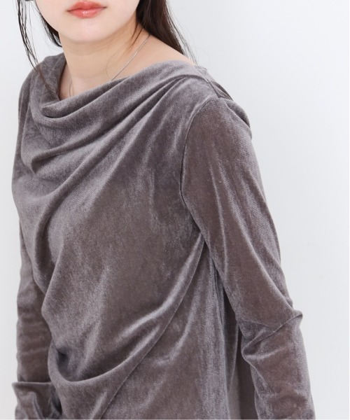 Bab(バブ)の「シアーベロアドレーププルオーバー(Tシャツ/カットソー・レディース・ブラック/グレー/ブラウン/オフホワイト・M)」の22枚目の写真
