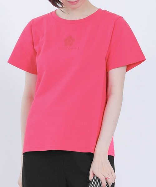 MARY QUANT ピンクグリッター ロゴ Tシャツ (ブラック) マリークワント MARY QUANT ピンクグリッターロゴ Tシャツ
