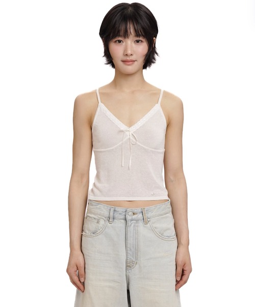 セール】シースルーリボンキャミソール BX0155【Moromoro2