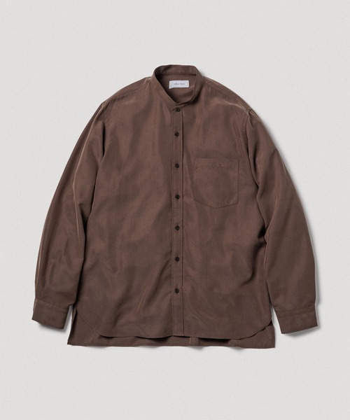 スエードタッチ レーヨン バンドカラーシャツ（シャツ/ブラウス