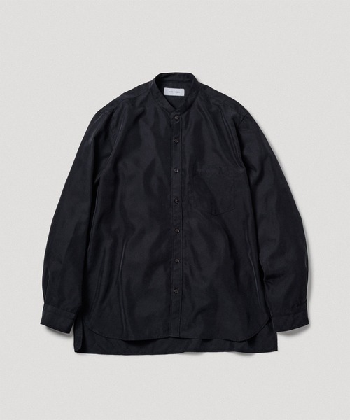 ADAM ET ROPE'(アダムエロペ)の「スエードタッチ レーヨン バンドカラーシャツ(シャツ/ブラウス・メンズ・ブラック/ダークブラウン/グリーン系その他2/キナリ・L/M)」の3枚目の写真