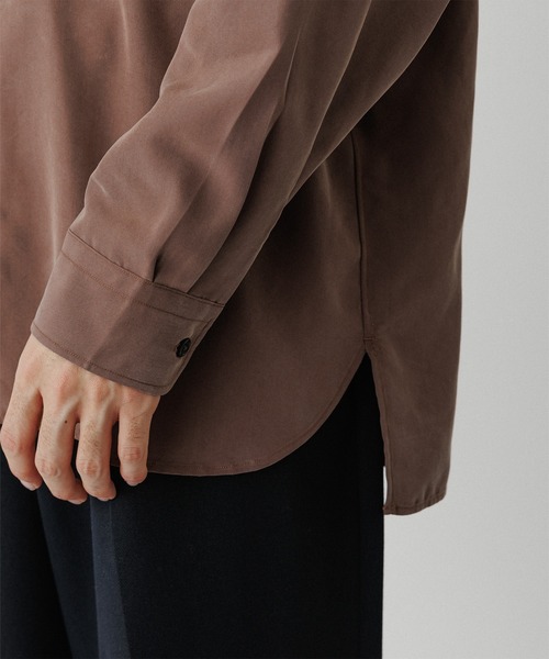 ADAM ET ROPE'(アダムエロペ)の「スエードタッチ レーヨン バンドカラーシャツ(シャツ/ブラウス・メンズ・ブラック/ダークブラウン/グリーン系その他2/キナリ・L/M)」の19枚目の写真