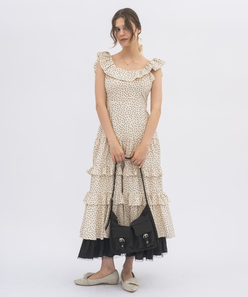 dot × dot many frill onepiece / フリルドットワンピース