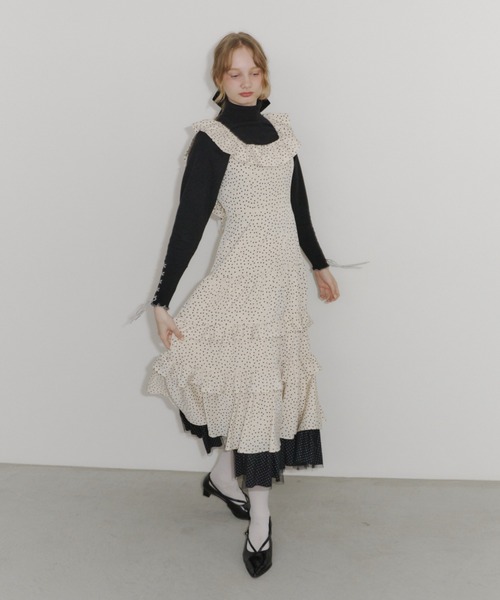 dot × dot many frill onepiece / フリルドットワンピース