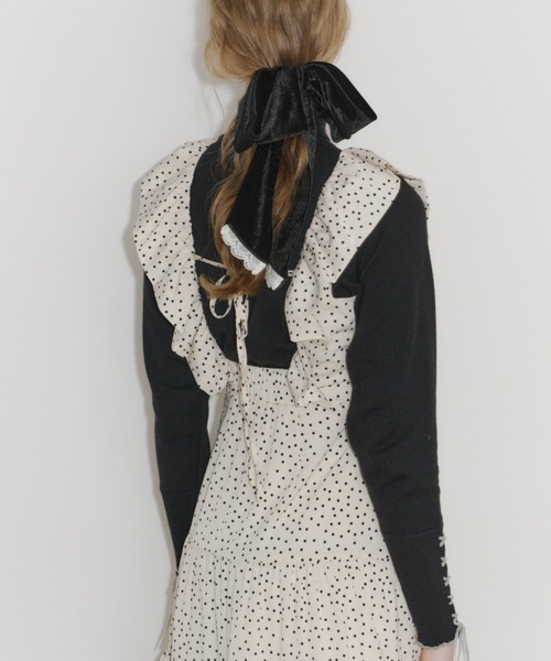 I*e様 idem フリルドットワンピース アイボリー dot × dot many frill onepiece / フリルドットワンピース（ワンピース