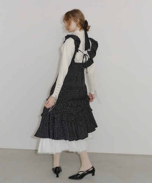 idem（イデム）の「dot × dot many frill onepiece / フリルドットワンピース（ワンピース・レディース・アイボリー/ブラック・FREE）」の15枚目の写真