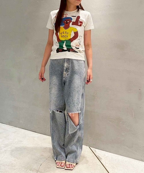 THINGS THAT MATTER(シングス ザット マター)の「TUA PEN NOT × MINI T-SHIRT / トゥアペンノットミニTシャツ(Tシャツ/カットソー・レディース・オートミール/パープル/ブルー・FREE)」の14枚目の写真