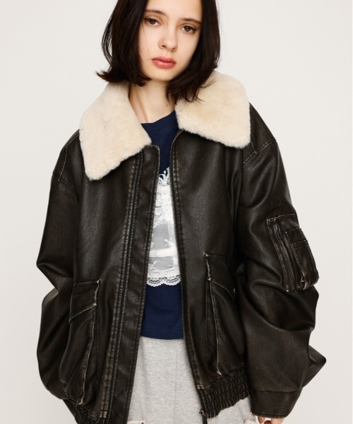 めぎ！Louren tweed puffsleeve blouson めぎ様専用！Louren tweed puffsleeve blouson