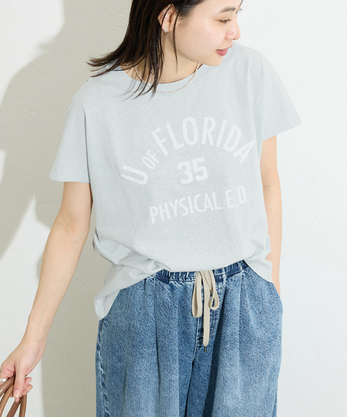 RIDING HIGH（ライディングハイ）の「《追加》【RIDING HIGH/ライディングハイ】ラフィテンジクTシャツ（Tシャツ/カットソー・レディース・ホワイト/ブラウン/サックスブルー・FREE）」の3枚目の写真