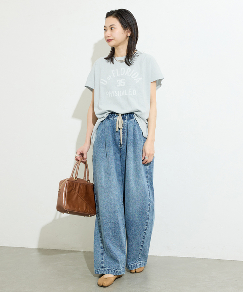 RIDING HIGH（ライディングハイ）の「《追加》【RIDING HIGH/ライディングハイ】ラフィテンジクTシャツ（Tシャツ/カットソー・レディース・ホワイト/ブラウン/サックスブルー・FREE）」の19枚目の写真