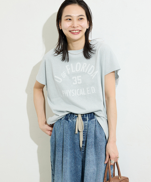 RIDING HIGH（ライディングハイ）の「《追加》【RIDING HIGH/ライディングハイ】ラフィテンジクTシャツ（Tシャツ/カットソー・レディース・ホワイト/ブラウン/サックスブルー・FREE）」の22枚目の写真