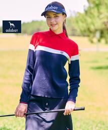 adabat | 【ADABAT NAVY】トリコロールスプリットカラーニット(ニット/セーター)