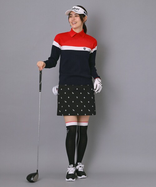 adabat(アダバット)の「【ADABAT NAVY】トリコロールスプリットカラーニット(ニット/セーター・レディース・グリーン/レッド系1・38/42/40)」の13枚目の写真