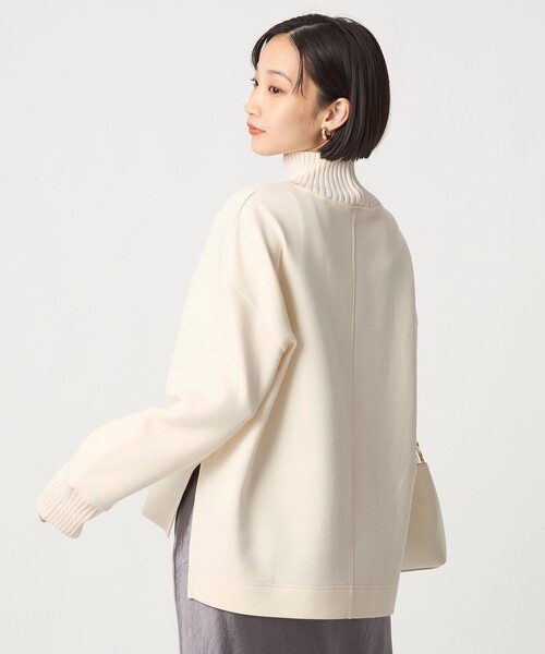 ダンボール リブ タートル プルオーバー（Tシャツ/カットソー）｜green