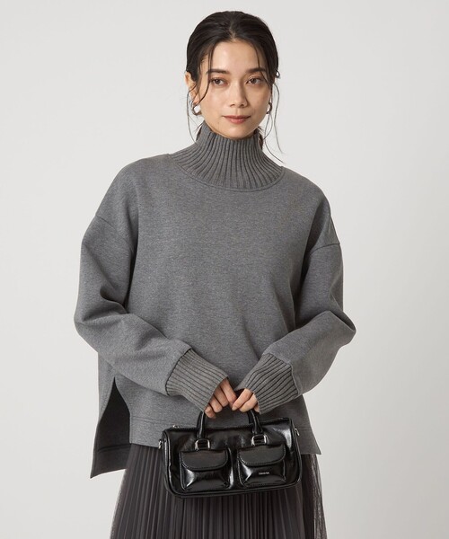 ダンボール リブ タートル プルオーバー（Tシャツ/カットソー）｜green