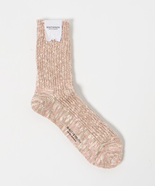 BEAUTY&YOUTH UNITED ARROWS（ビューティーアンドユースユナイテッドアローズ）の「ビッグ スラブ  レギュラー ソックス（ソックス/靴下・メンズ・ライトピンク/ケリーグリーン/ブラック・FREE）」の3枚目の写真