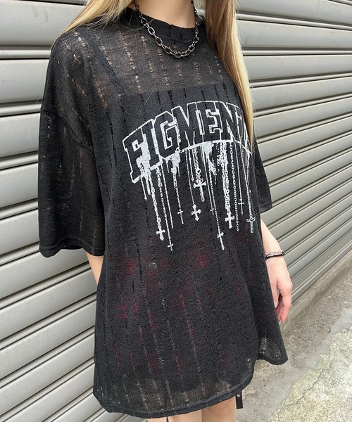 Figments(フィグメンツ)の「ロゴニットT(その他トップス・レディース・ホワイト/ブラック・FREE)」の2枚目の写真