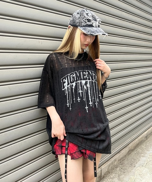 Figments(フィグメンツ)の「ロゴニットT(その他トップス・レディース・ホワイト/ブラック・FREE)」の4枚目の写真