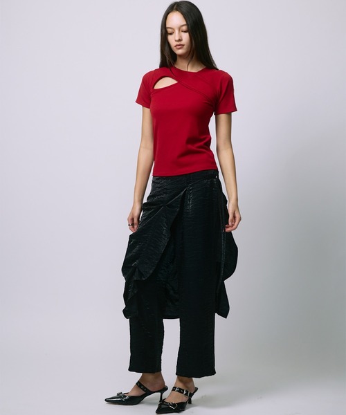 led.tokyo(レッドトウキョウ)の「【led.tokyo】LEYERED SLACKS/レイヤードスラックス(スラックス・レディース・ブラック/グレー/ブラウン・1/2)」の4枚目の写真