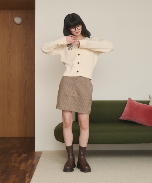 REMOON（リムーン）の「刺繍ニットカーディガン（カーディガン/ボレロ・レディース・グレー/アイボリー・FREE）」の18枚目の写真