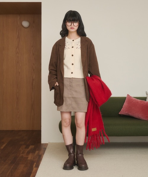 REMOON（リムーン）の「刺繍ニットカーディガン（カーディガン/ボレロ・レディース・グレー/アイボリー・FREE）」の22枚目の写真