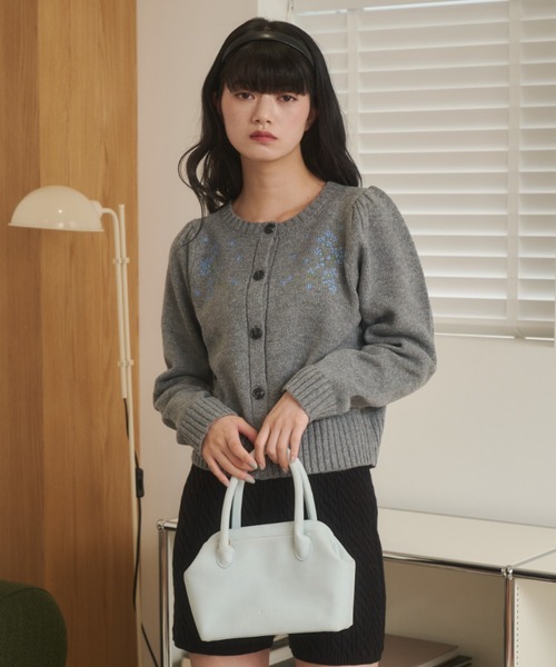 REMOON（リムーン）の「刺繍ニットカーディガン（カーディガン/ボレロ・レディース・グレー/アイボリー・FREE）」の14枚目の写真