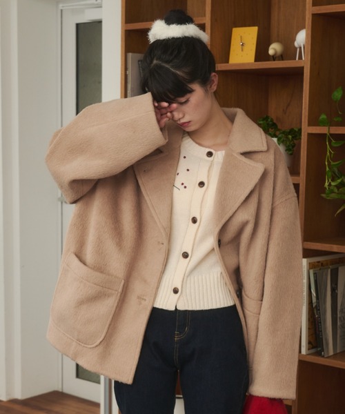 REMOON（リムーン）の「刺繍ニットカーディガン（カーディガン/ボレロ・レディース・グレー/アイボリー・FREE）」の9枚目の写真