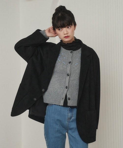 REMOON（リムーン）の「刺繍ニットカーディガン（カーディガン/ボレロ・レディース・グレー/アイボリー・FREE）」の15枚目の写真