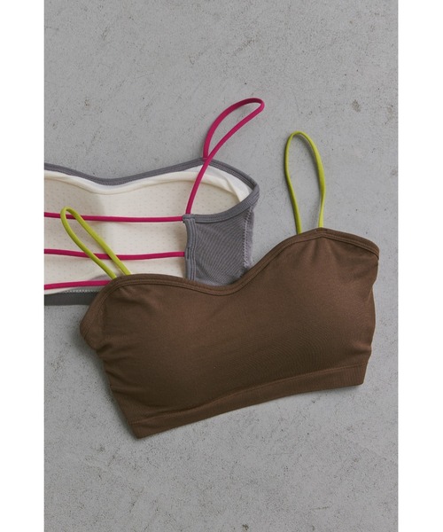 un/neu（アンノイ）の「バイカラーストラップカップ付きインナー（キャミソール・レディース・ブラック/ホワイト/ブラウン/グレー・FREE）」の5枚目の写真