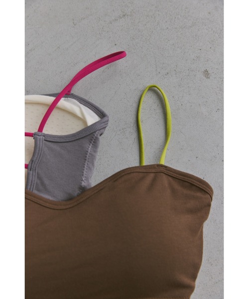 un/neu（アンノイ）の「バイカラーストラップカップ付きインナー（キャミソール・レディース・ブラック/ホワイト/ブラウン/グレー・FREE）」の6枚目の写真