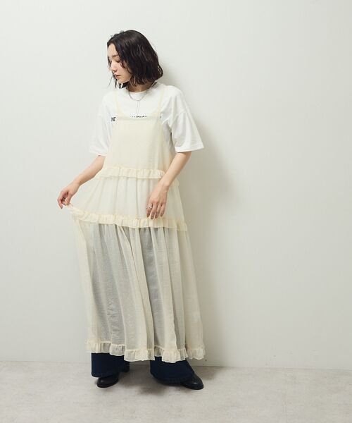 プティフルール柄　キャミソールティアード　ワンピース Petit fleur ワンピース ・Petit Fleur フリルティアードキャミ