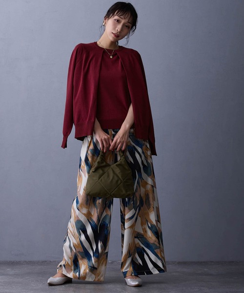 NICOLE white(ニコルホワイト)の「レイヤードニットプルオーバー(ニット/セーター・レディース・ネイビー/グレー/ブラウン/ボルドー・FREE)」の5枚目の写真