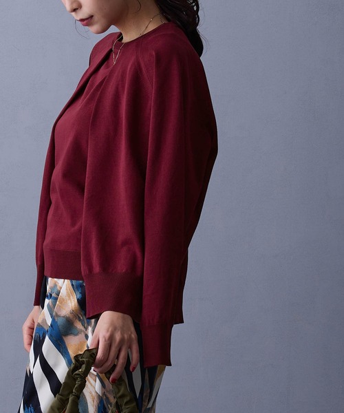 NICOLE white(ニコルホワイト)の「レイヤードニットプルオーバー(ニット/セーター・レディース・ネイビー/グレー/ブラウン/ボルドー・FREE)」の10枚目の写真