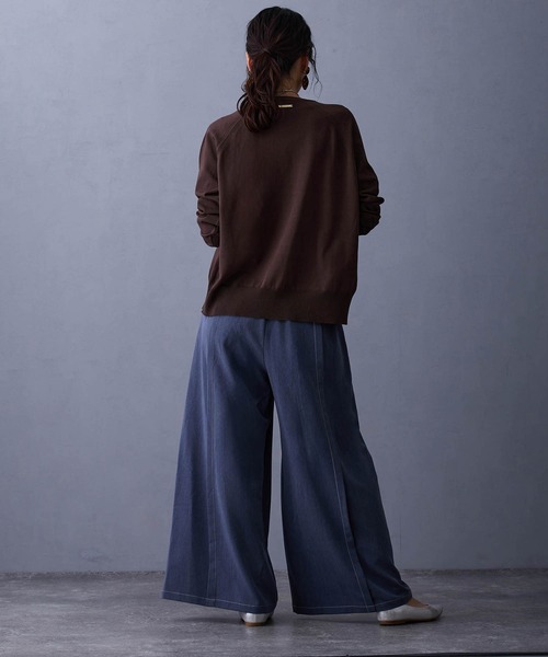 NICOLE white(ニコルホワイト)の「レイヤードニットプルオーバー(ニット/セーター・レディース・ネイビー/グレー/ブラウン/ボルドー・FREE)」の20枚目の写真